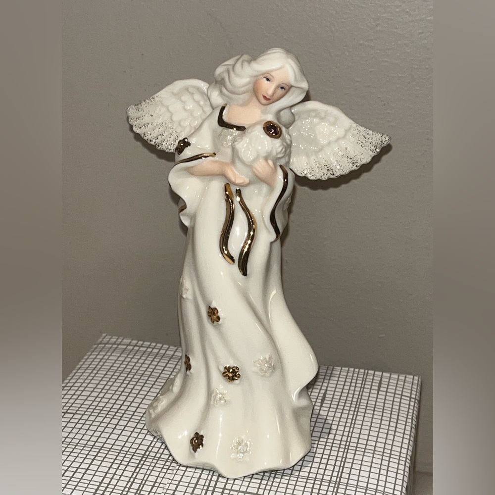 February Guardian Angel Figurine with Amethyst
